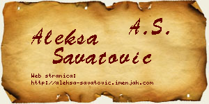 Aleksa Savatović vizit kartica